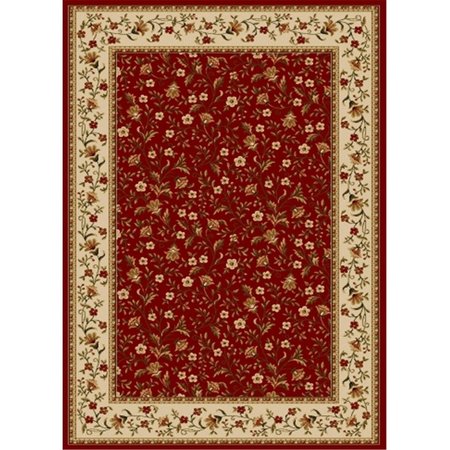 RADICI 1593-1130-RED Como Rectangular Red Traditional Italy Area Rug- 3 ft. 3 in. W x 4 ft. 11 in. H 1593/1130/RED